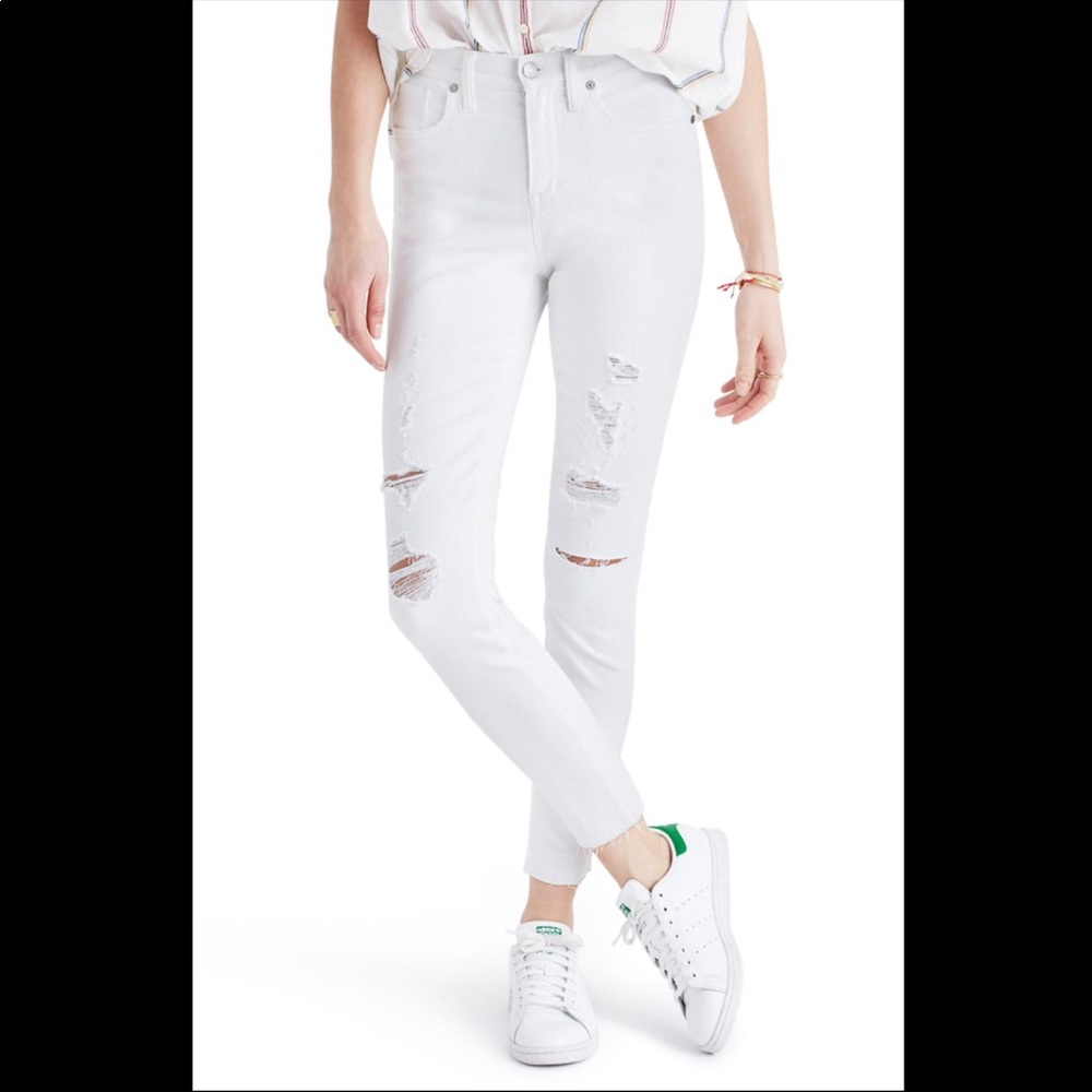 Madewell 9” High Rise Skinny Crop White 25